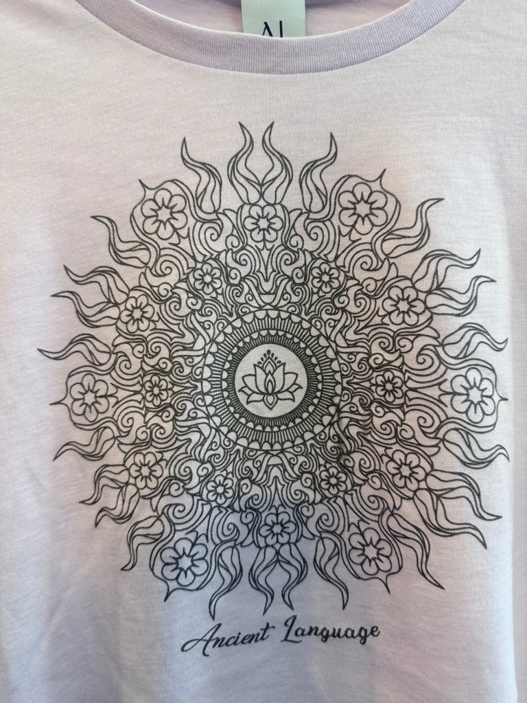 Lotus Wild Sun Women's Festival Crop Tee in Lavender