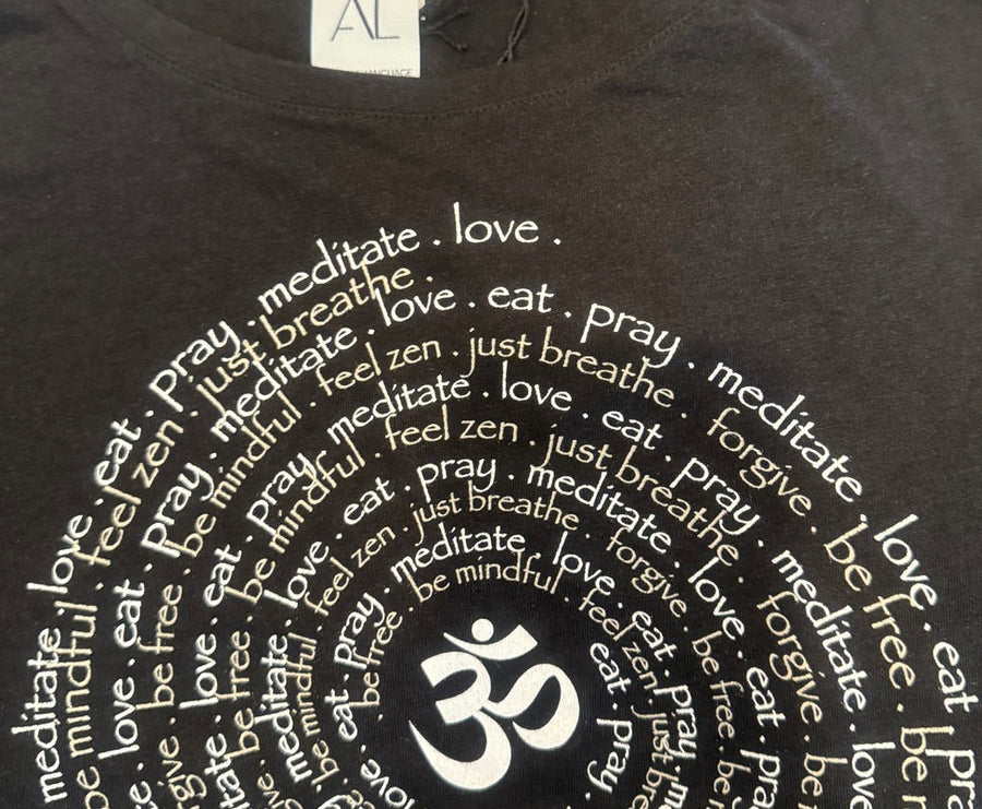 Zen Spiral Women's Bamboo Long Sleeve Tee Ancient Language Yoga Clothing