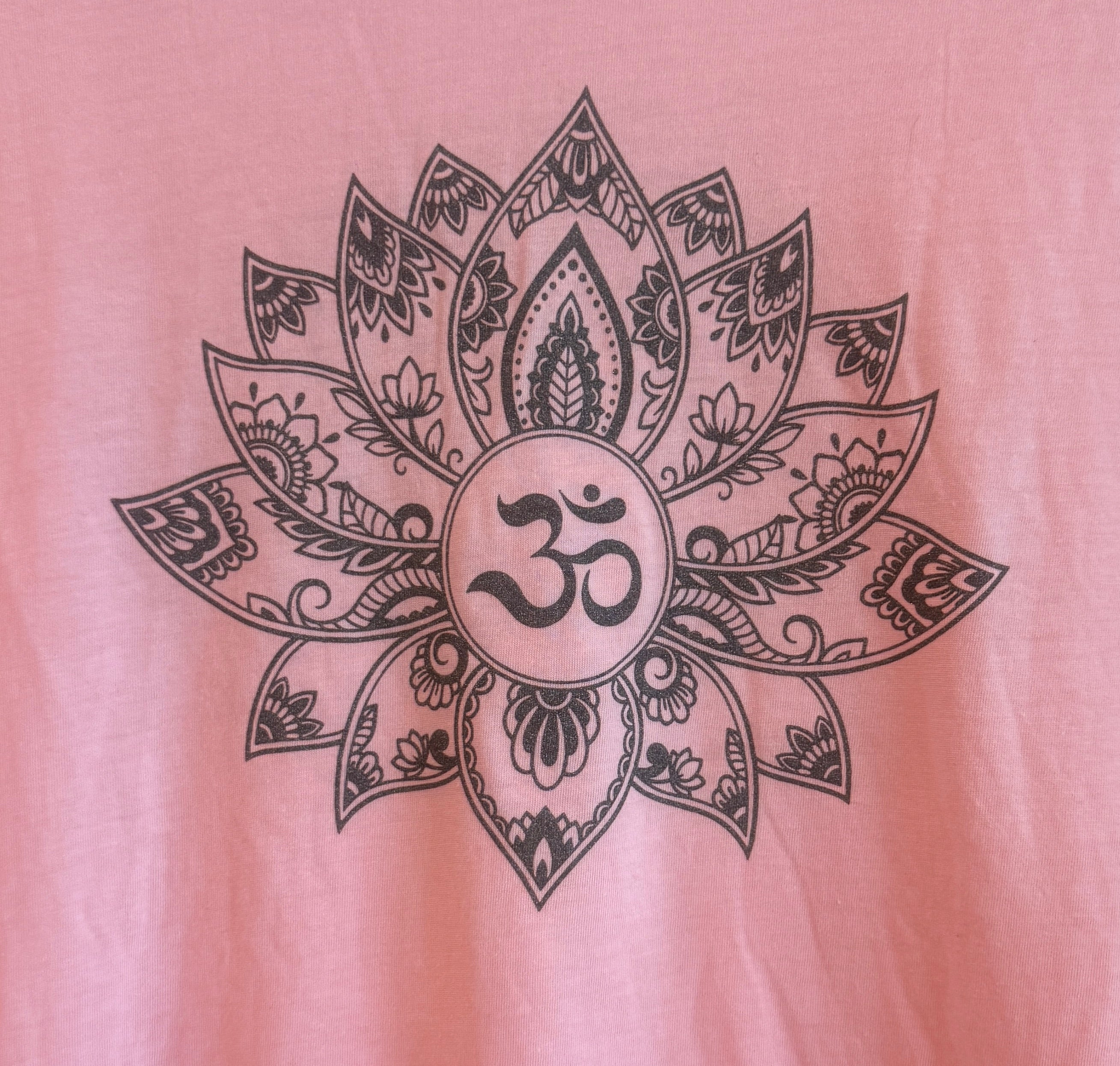 Paisley Lotus Women's Relaxed Short Sleeve Tee in Pink