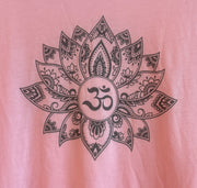 Paisley Lotus Women's Relaxed Short Sleeve Tee in Pink
