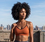 Bamboo Organic Cotton Bralette Rust with Black Binding