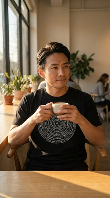 Ancient Sanskrit Spiral Triblend Men's Short Sleeve Tee in Black