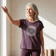 Mandala Women's Vintage Wash Tee in Plum