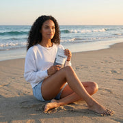Corded Boxy Women's Sweatshirt in White