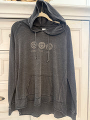 Peace Love Om Vintage Lightweight Hoodie Ancient Language Yoga Clothing