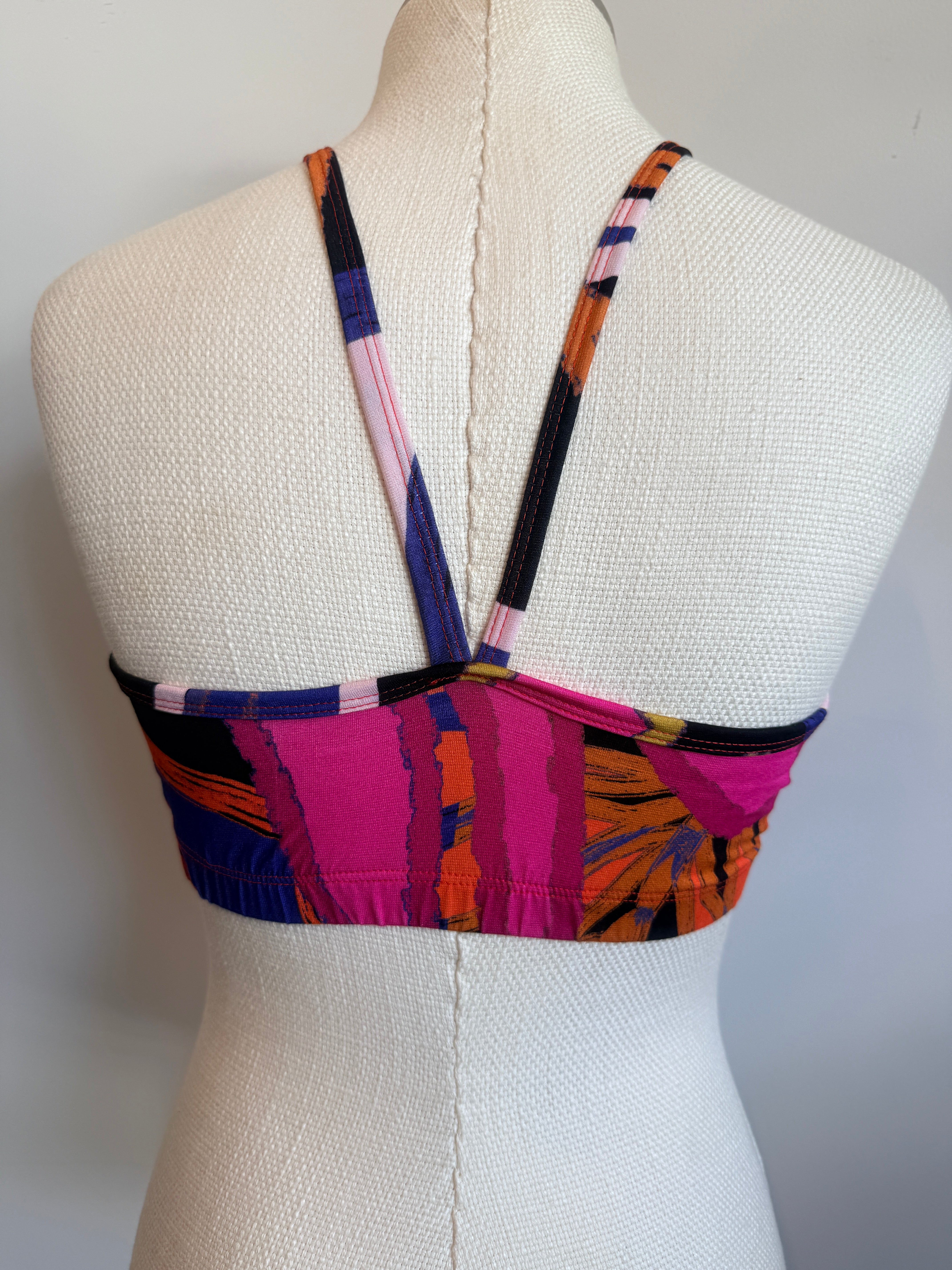 Bralette in Tropical Pink, Orange, & Red Print