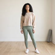 Corded Boxy Women's Sweatshirt in Latte