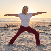 Bamboo Organic Cotton Women's Bootcut Yoga Pant in Dusty Berry
