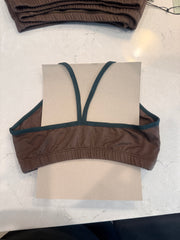 Featherweight Double Dye Women's Bralette in Heather Brown-Pine Binding
