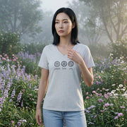 Peace Love Om Relaxed Women's V Neck Short Sleeve Tee In Vintage White
