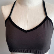 Bamboo Bralette Coffee Brown with Black Binding