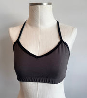 Bamboo Bralette Coffee Brown with Black Binding
