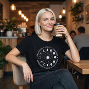 Moon & Stars Women's Boxy Loose Tee in Black