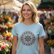 Mandala Women's Boxy Loose Tee in Aqua