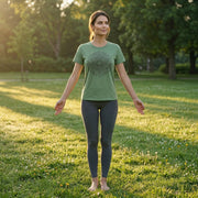 Om Wild Sun Relaxed Women's Short Sleeve Tee in Sage Green
