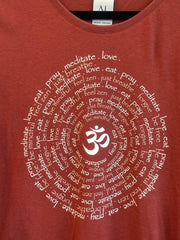 Zen Spiral Women's Bamboo Cap Sleeve Tee in Brick