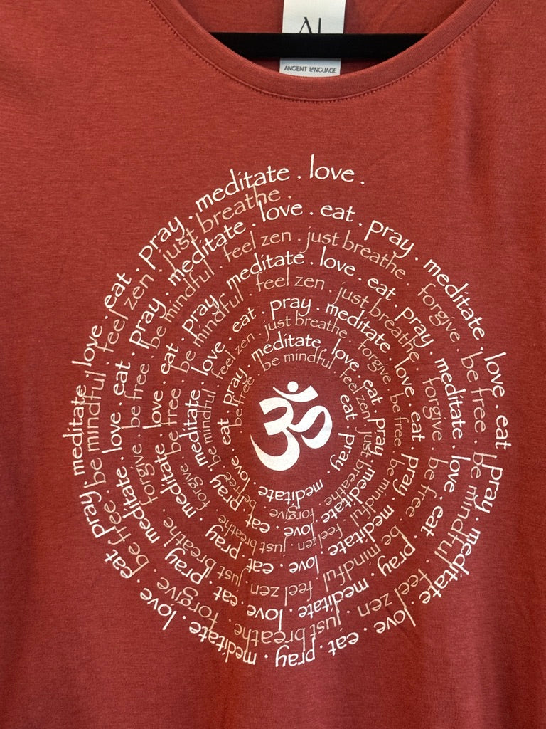 Zen Spiral Women's Bamboo Cap Sleeve Tee in Brick