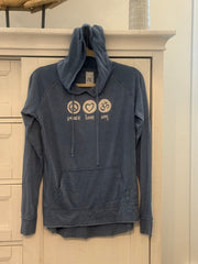 Peace Love Om Vintage Lightweight Hoodie Ancient Language Yoga Clothing
