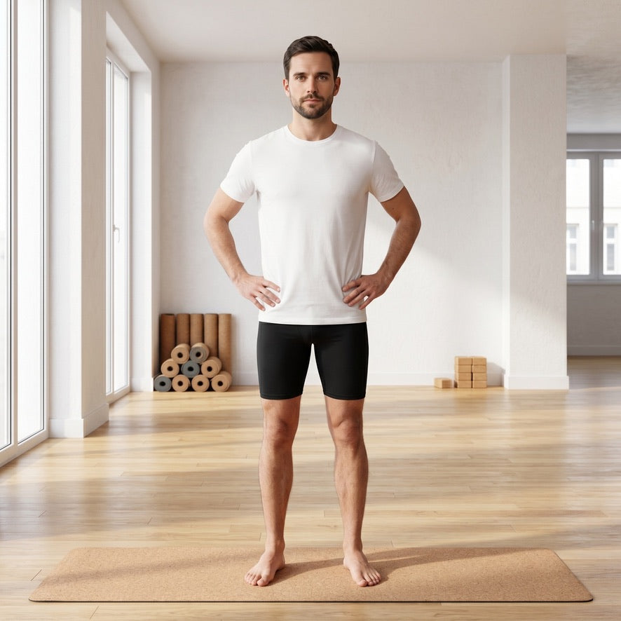 Bamboo Organic Cotton Men's Yoga Short in Black