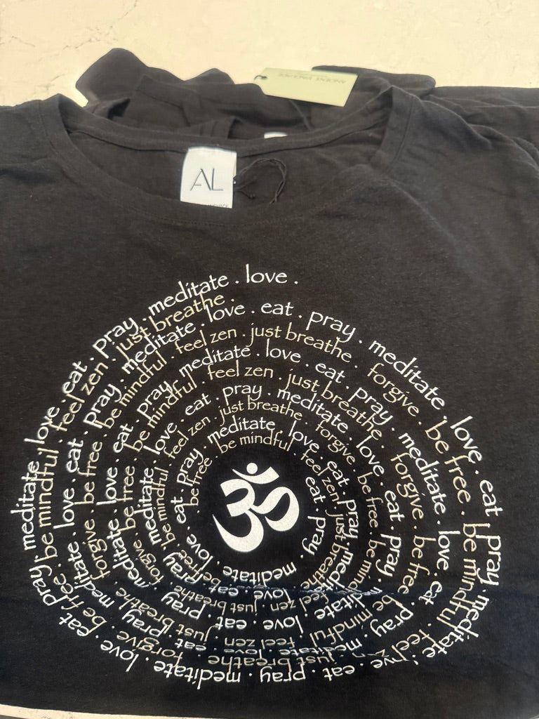 Zen Spiral Women's Bamboo Long Sleeve Tee Ancient Language Yoga Clothing