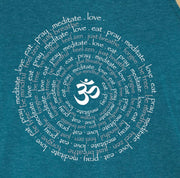 Zen Spiral Women's Flowy Racer Tank in Heather Teal