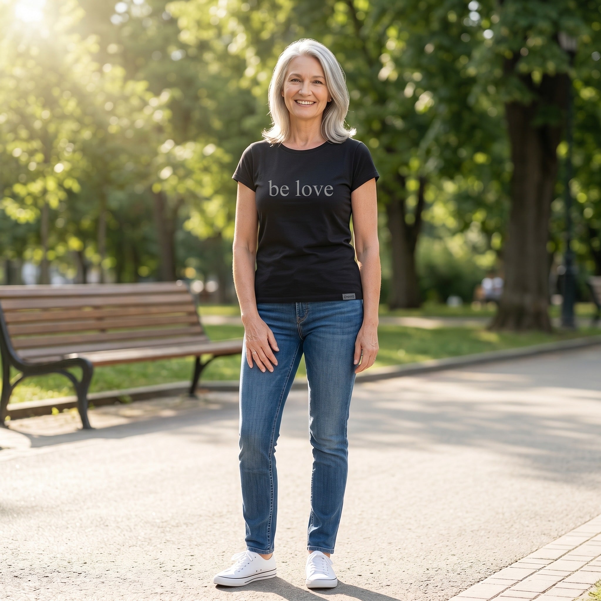 Be Love Women's Beechwood Short Sleeve Tee in Black