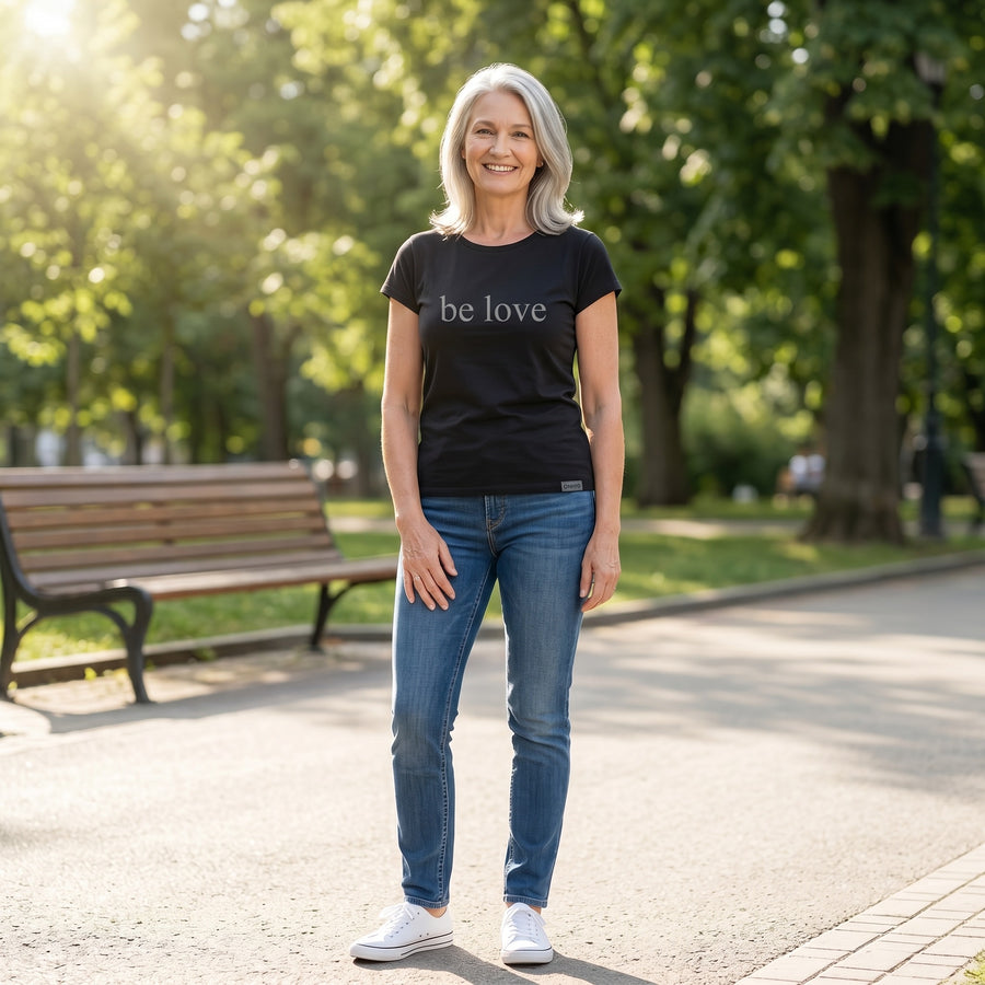 Be Love Women's Beechwood Short Sleeve Tee in Black