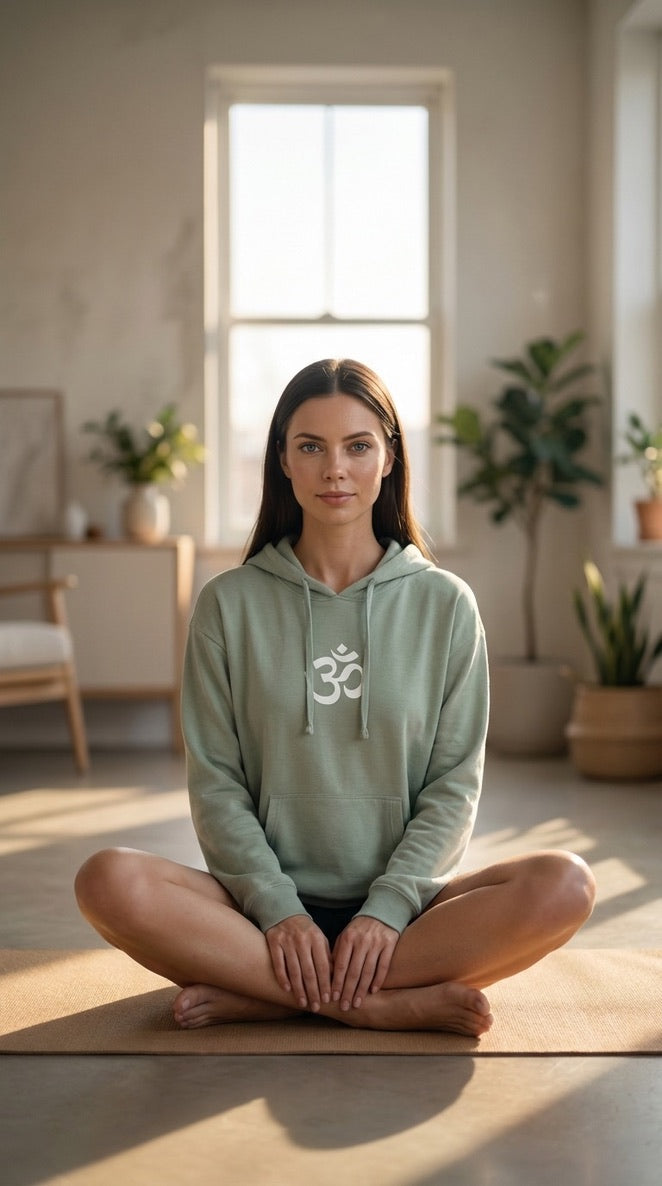 Clean Om Women's Jersey Hoodie in Slate Green