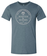 Rooted and Rising Triblend Men's Short Sleeve Tee in Heather Slate Blue