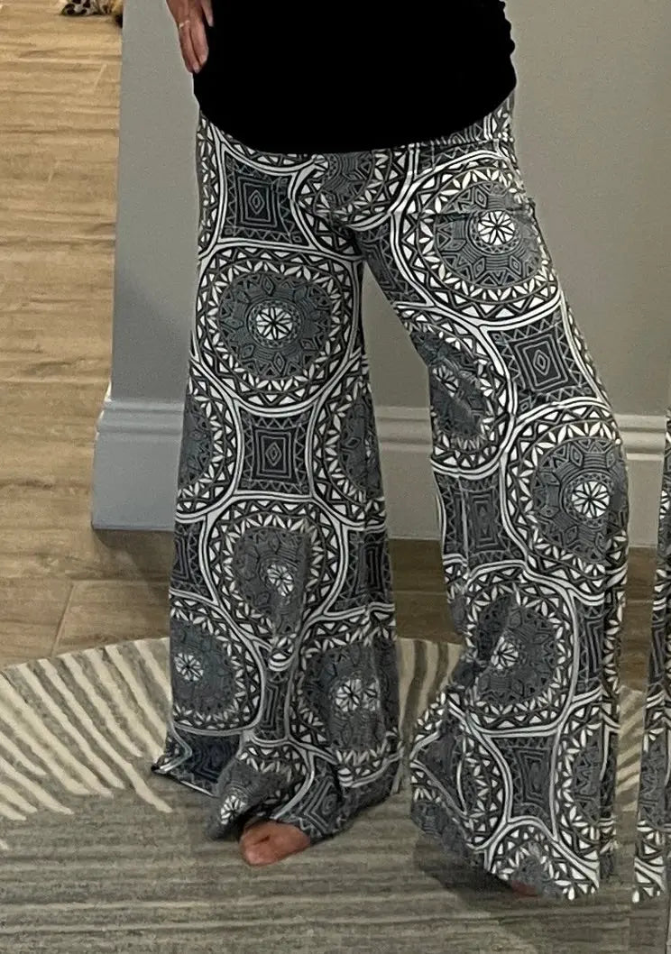 Sueded Print Flare Pant - Ancient Language Yoga Clothing