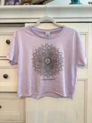 Lotus Wild Sun Women's Festival Crop Tee in Lavender