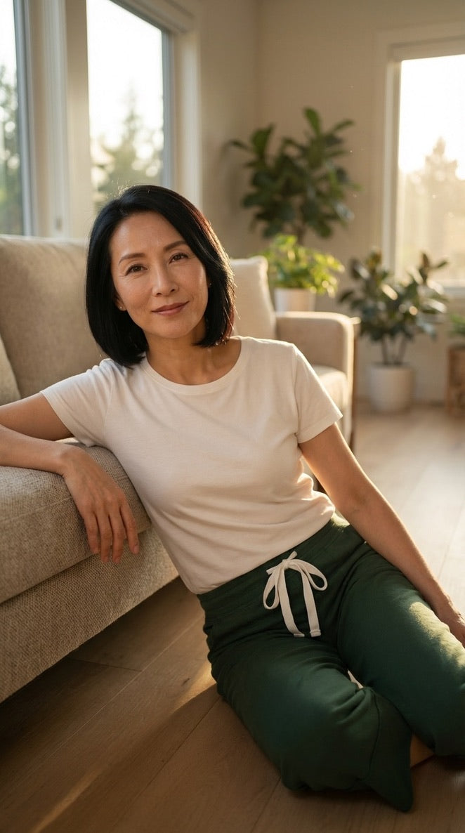 Bamboo Organic Cotton Chant Capri Women's Pant in Moss