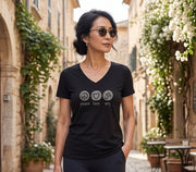 Be Love Women's Cotton V Neck Short Sleeve Tee in Black