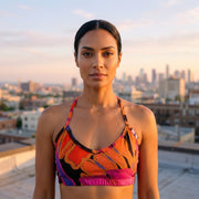 Bralette in Tropical Pink, Orange, & Red Print