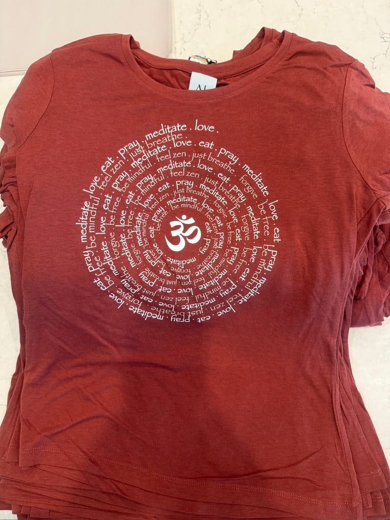 Zen Spiral Women's Bamboo Cap Sleeve Tee Ancient Language Yoga Clothing