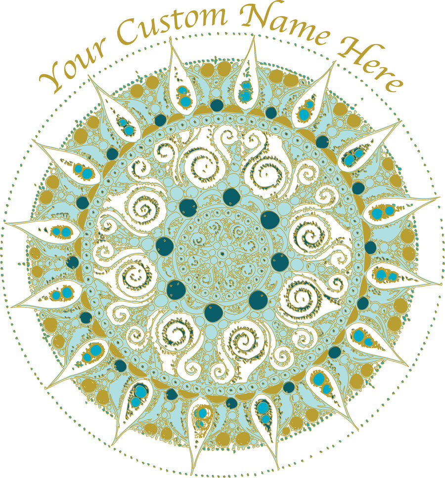 CUSTOM AL GOLD MANDALA DESIGN TOP CUSTOM WORDS