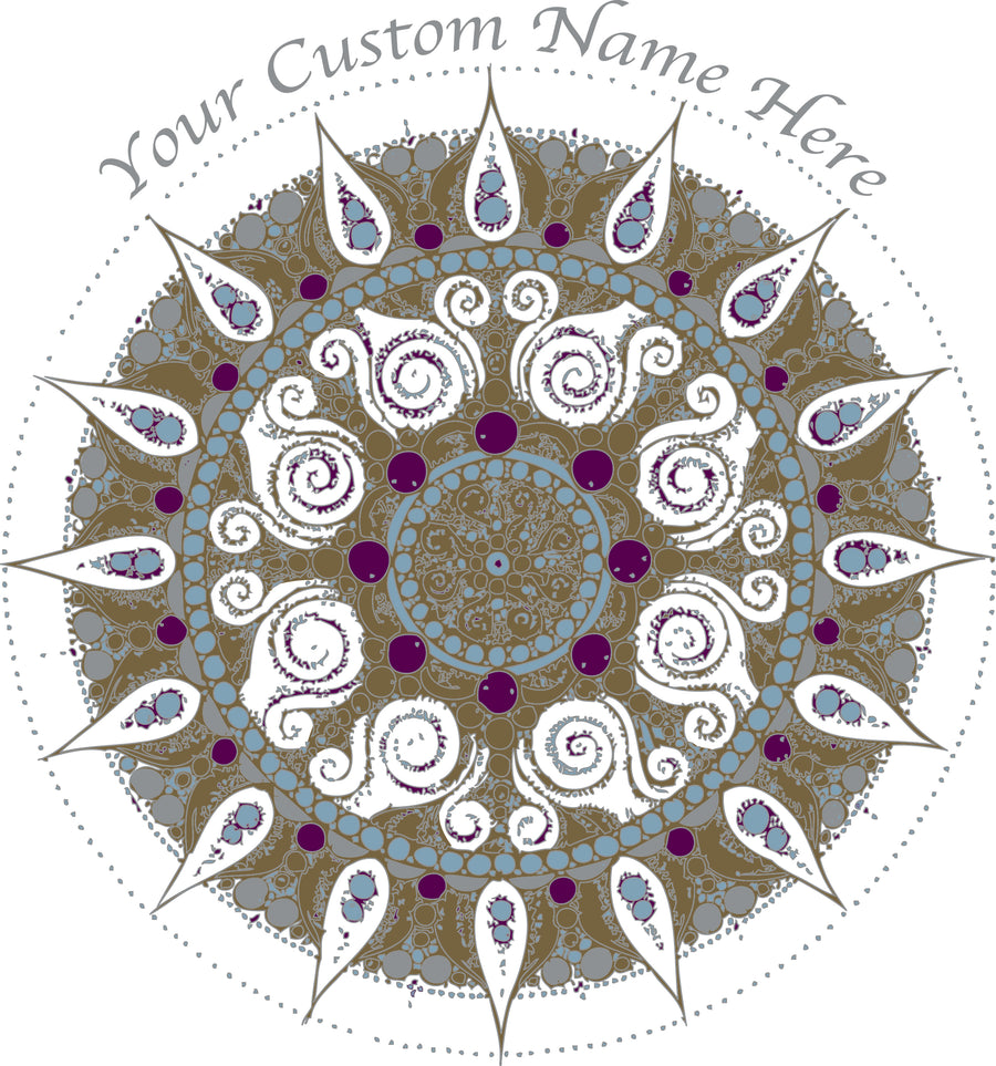 CUSTOM AL SILVER MANDALA DESIGN TOP CUSTOM WORDS