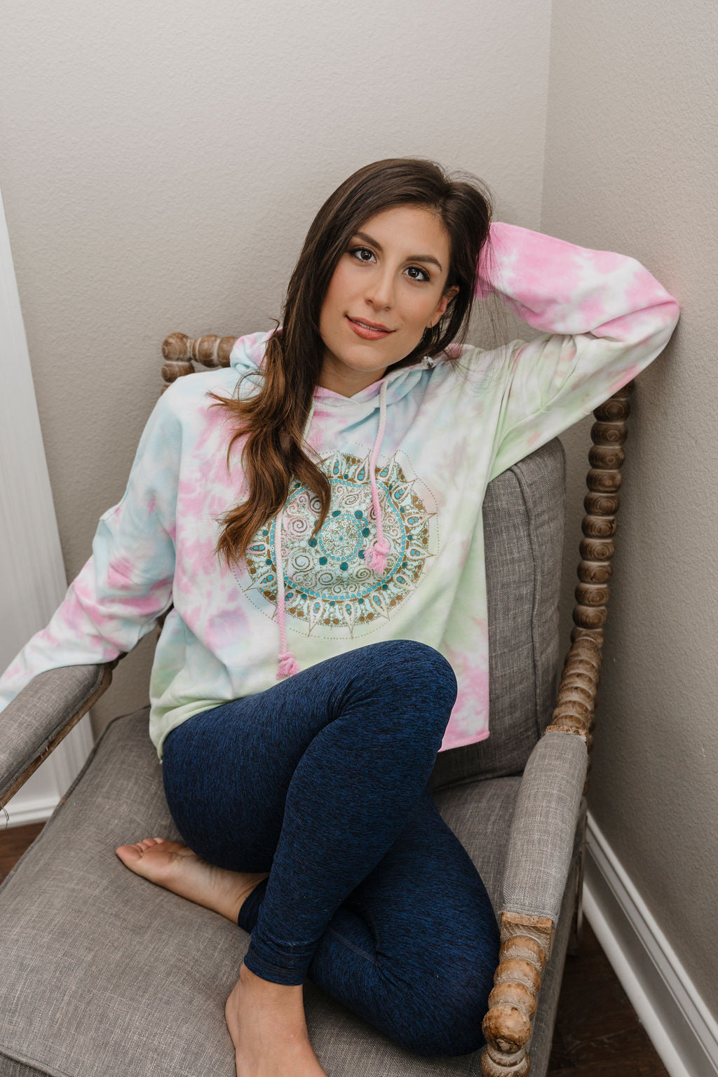 Spacedye High Waisted Women's Yoga Legging in Iris Navy