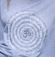 Zen Spiral Oversize Womens Short Sleeve Tee in Heather Grey