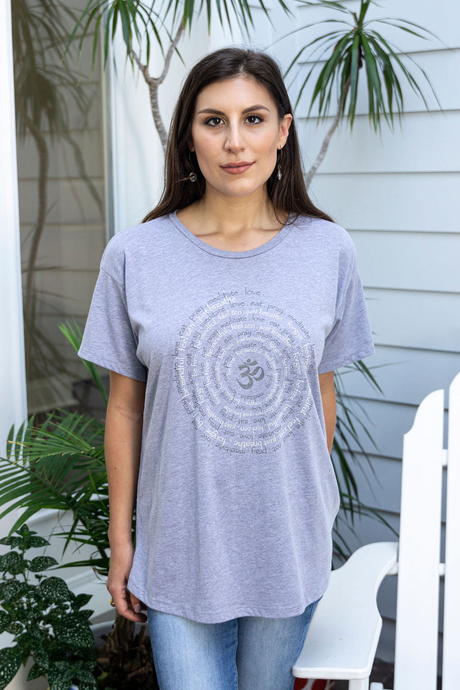 Zen Spiral Oversized Tee Ancient Language Yoga Clothing