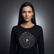 Zen Spiral Women's Bamboo Long Sleeve Tee in Black