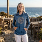 Mandala Unisex Lightweight Hoodie in Indigo