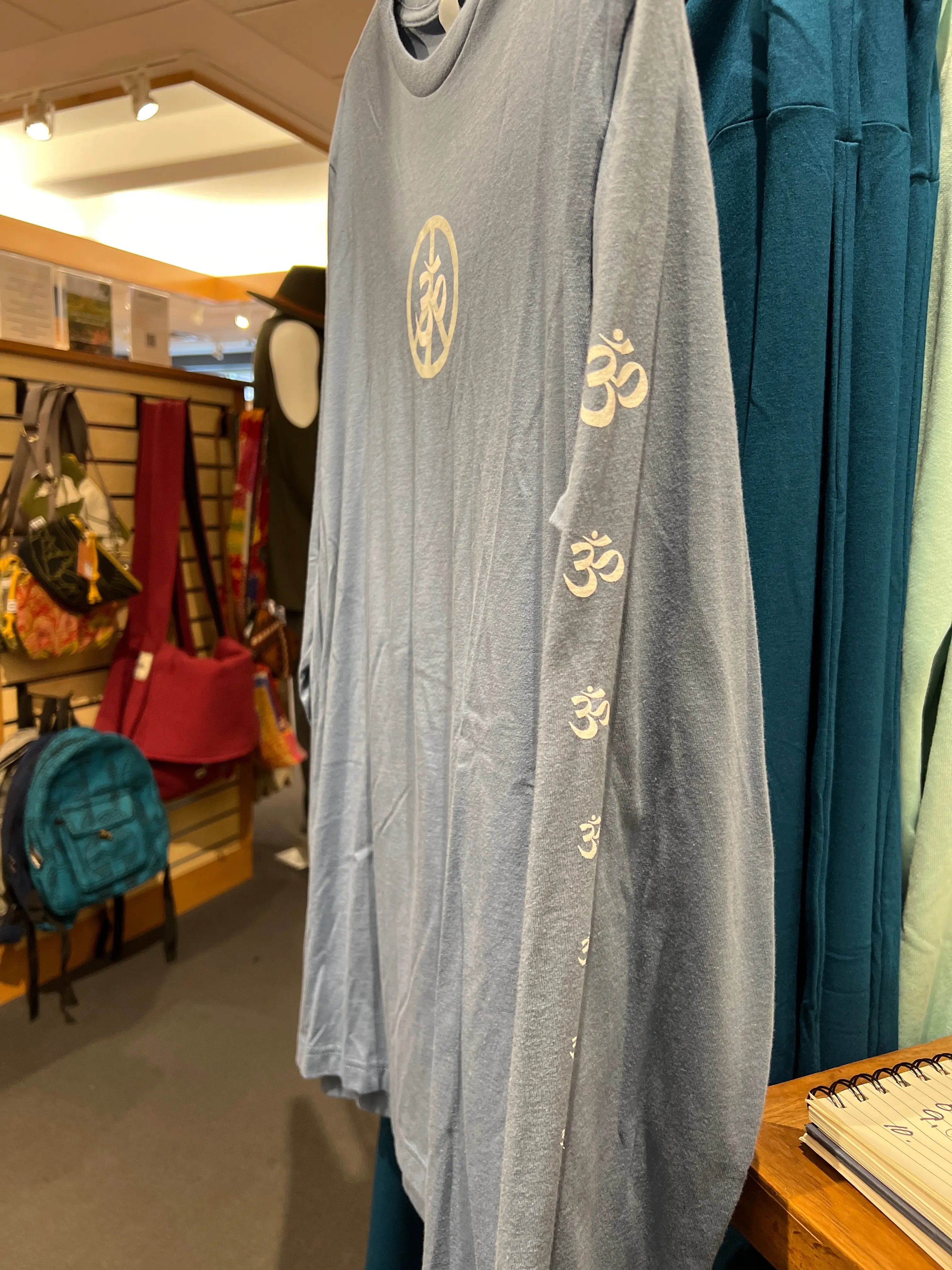 OM Peace Mens Long Sleeve Tee - Ancient Language Yoga Clothing