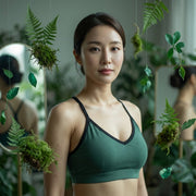 Bamboo Bralette Pine with Black Binding