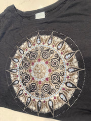 Mandala Bamboo Cotton Women's Long Sleeve Tee Ancient Language Yoga Clothing