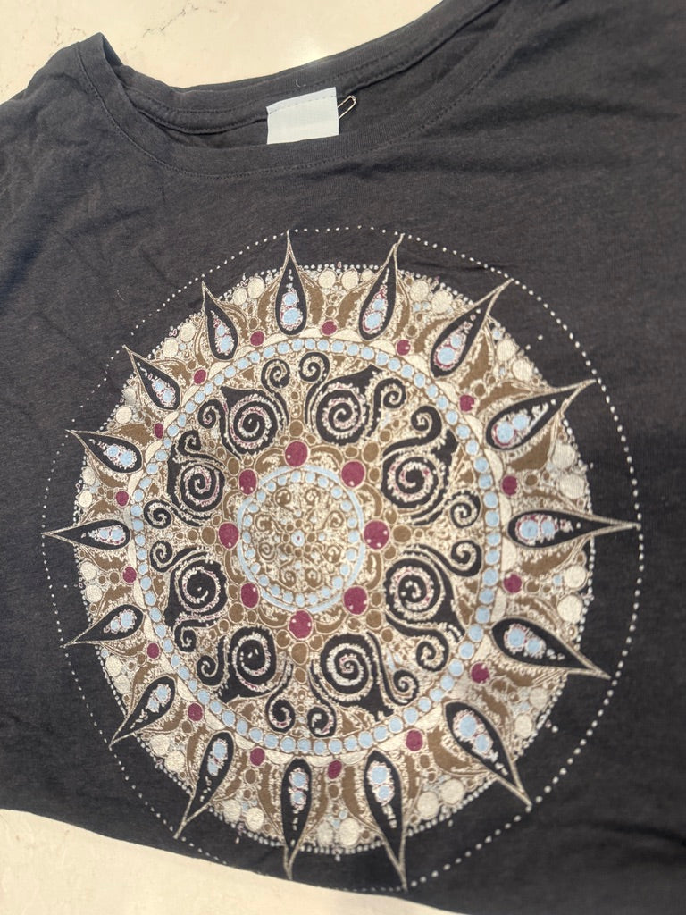 Mandala Bamboo Cotton Women's Long Sleeve Tee Ancient Language Yoga Clothing