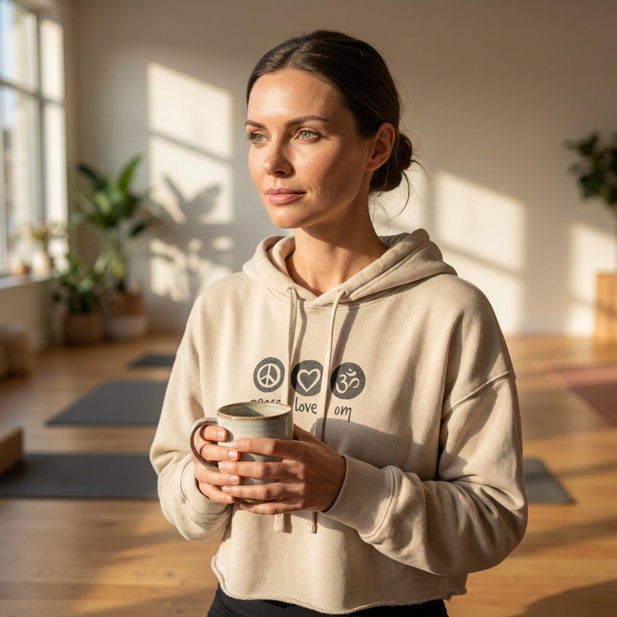 Peace Love Om Women's Crop Hoodie