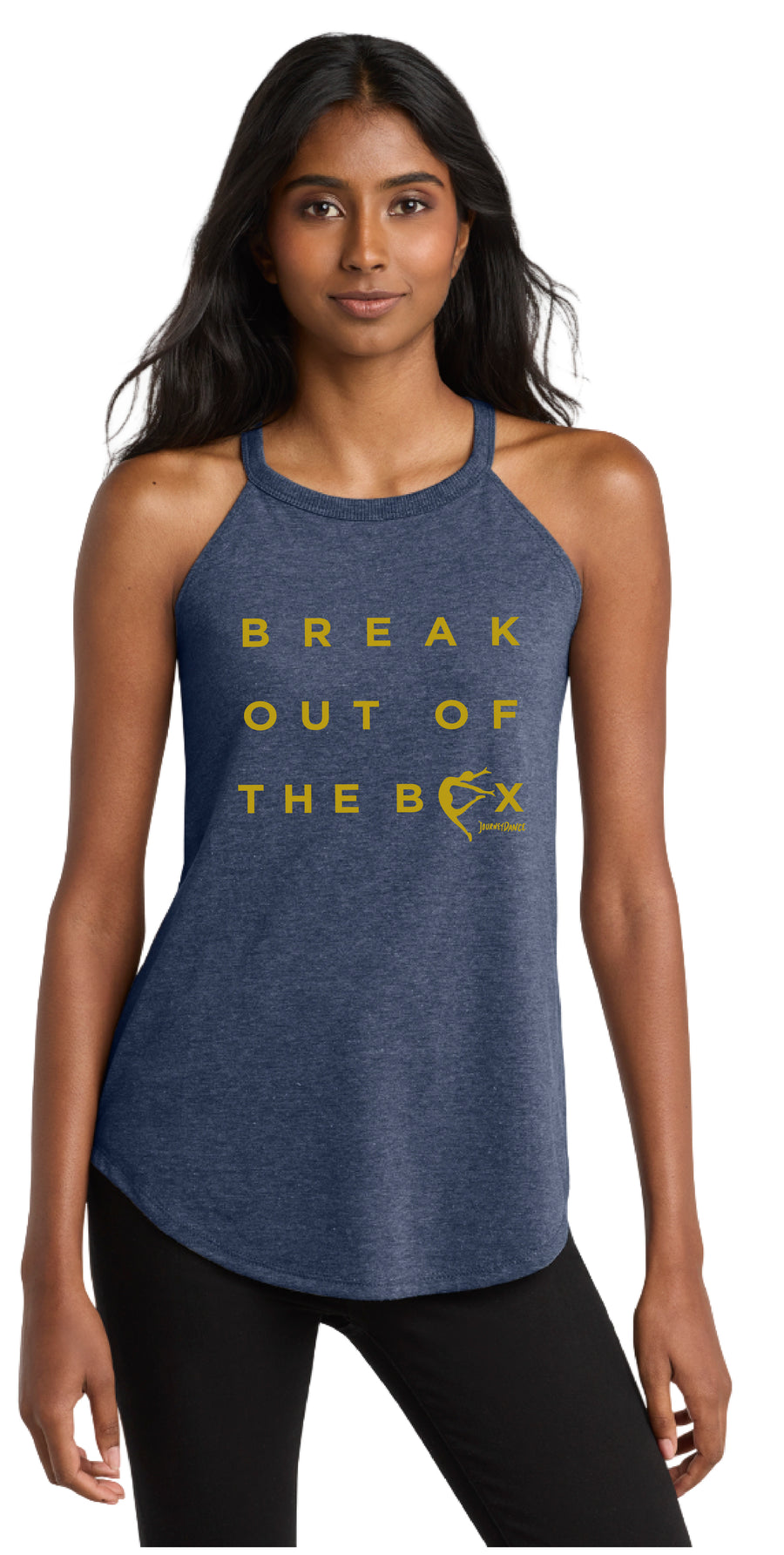 Journey Dance Break Out of the Box Rocker Tank Navy