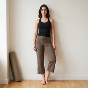 Bamboo Organic Cotton Chant Capri Women's Pant in Latte