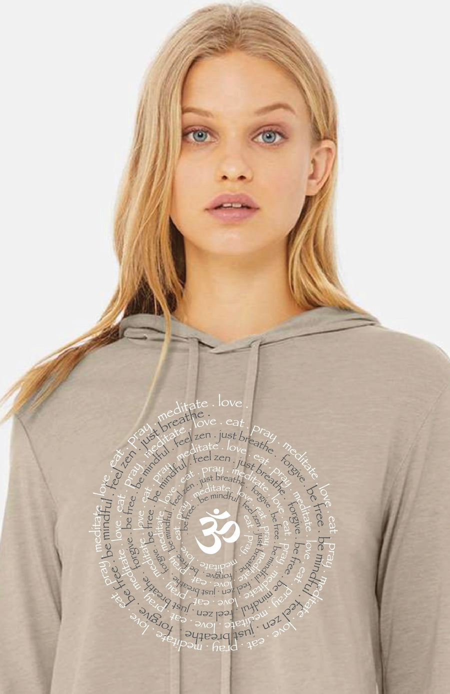 Zen Spiral Womens Crop Long Sleeve Lightweight Hoodie Tee